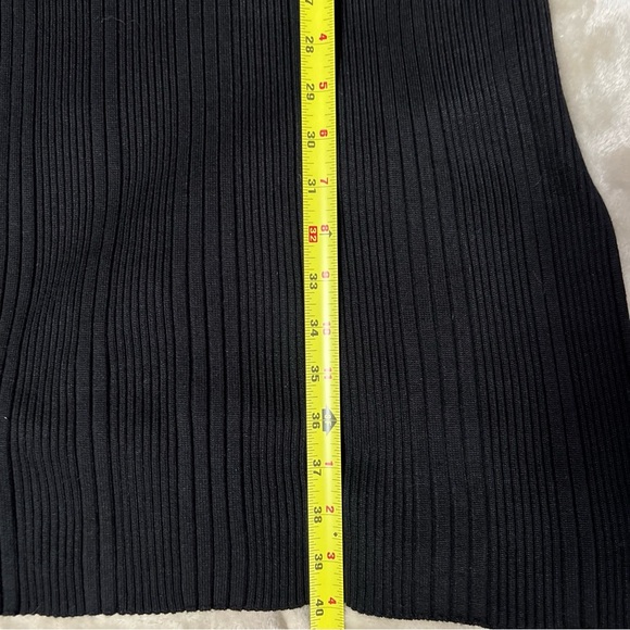 House of Harlow 1960 Black Bodycon Ribbed Cutout Hem Slit Midi Dress Size XL - Picture 12 of 12